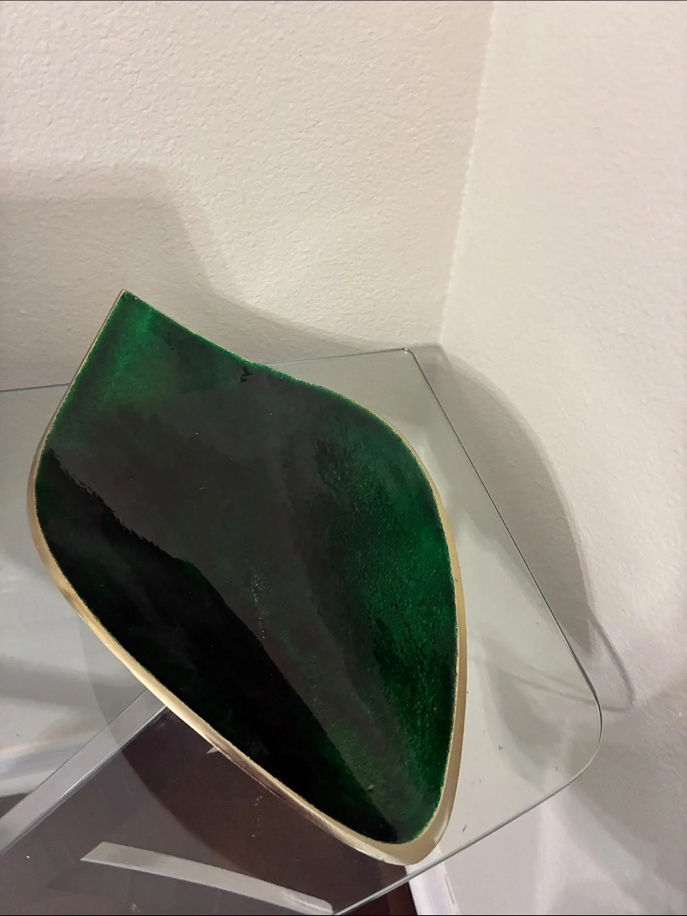 Decorative Green Leaf Accent Tray - Unbranded